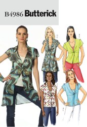 4986 WRAP PULLOVER TOPS,LONG CAMISOLE PATTERN 8-14,16-22